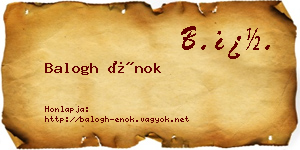 Balogh Énok névjegykártya